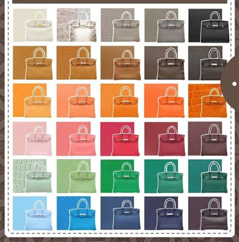 hermes bag colours|hermes birkin color chart.